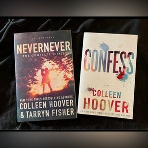 Signed Never Never and Confess Books by Colleen Hoover